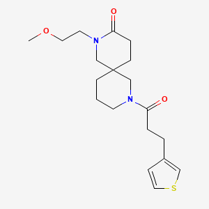 2-(2-methoxyethyl)-8-[3-(3-thienyl)propanoyl]-2,8-diazaspiro[5.5]undecan-3-one