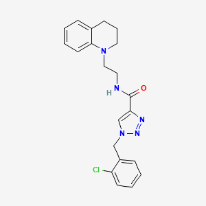 molecular formula C21H22ClN5O B5646679 1-(2-chlorobenzyl)-N-[2-(3,4-dihydro-1(2H)-quinolinyl)ethyl]-1H-1,2,3-triazole-4-carboxamide 