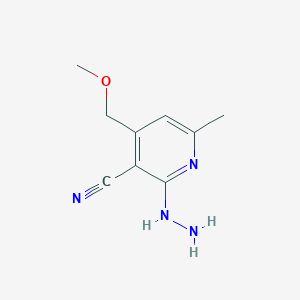 molecular formula C9H12N4O B5646692 2-hydrazino-4-(methoxymethyl)-6-methylnicotinonitrile 