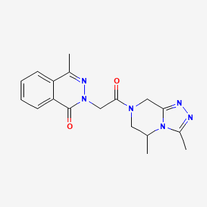 molecular formula C18H20N6O2 B5646698 2-[2-(3,5-dimethyl-5,6-dihydro[1,2,4]triazolo[4,3-a]pyrazin-7(8H)-yl)-2-oxoethyl]-4-methylphthalazin-1(2H)-one 