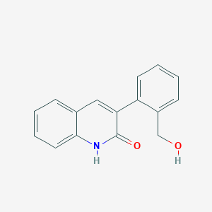 molecular formula C16H13NO2 B5646701 3-[2-(hydroxymethyl)phenyl]quinolin-2(1H)-one 