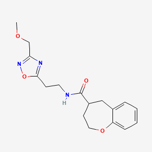 molecular formula C17H21N3O4 B5646712 N-{2-[3-(methoxymethyl)-1,2,4-oxadiazol-5-yl]ethyl}-2,3,4,5-tetrahydro-1-benzoxepine-4-carboxamide 