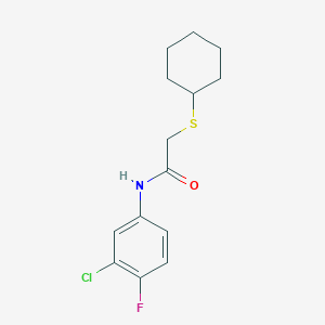 molecular formula C14H17ClFNOS B5646733 N-(3-chloro-4-fluorophenyl)-2-(cyclohexylthio)acetamide 