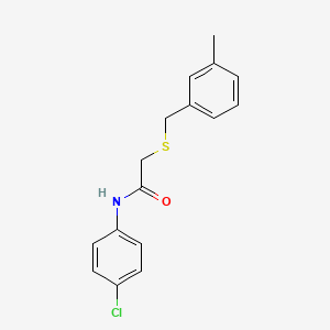 molecular formula C16H16ClNOS B5646753 N-(4-chlorophenyl)-2-[(3-methylbenzyl)thio]acetamide 
