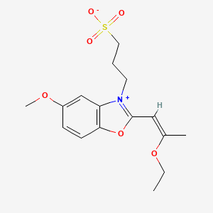molecular formula C16H21NO6S B5646771 3-[2-(2-ethoxy-1-propen-1-yl)-5-methoxy-1,3-benzoxazol-3-ium-3-yl]-1-propanesulfonate 