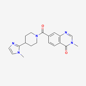 molecular formula C19H21N5O2 B5646782 3-methyl-7-{[4-(1-methyl-1H-imidazol-2-yl)-1-piperidinyl]carbonyl}-4(3H)-quinazolinone 