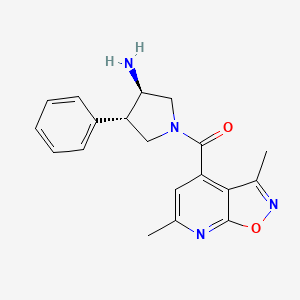 molecular formula C19H20N4O2 B5646825 (3R*,4S*)-1-[(3,6-dimethylisoxazolo[5,4-b]pyridin-4-yl)carbonyl]-4-phenylpyrrolidin-3-amine 