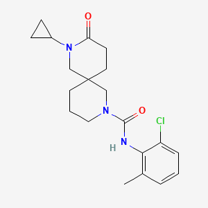 molecular formula C20H26ClN3O2 B5646833 N-(2-chloro-6-methylphenyl)-8-cyclopropyl-9-oxo-2,8-diazaspiro[5.5]undecane-2-carboxamide 