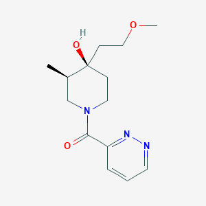 molecular formula C14H21N3O3 B5646854 (3R*,4R*)-4-(2-methoxyethyl)-3-methyl-1-(3-pyridazinylcarbonyl)-4-piperidinol 