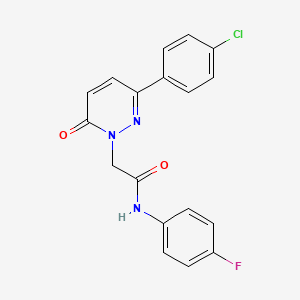 molecular formula C18H13ClFN3O2 B5646879 2-[3-(4-chlorophenyl)-6-oxo-1(6H)-pyridazinyl]-N-(4-fluorophenyl)acetamide 