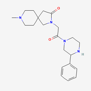 molecular formula C21H30N4O2 B5646892 8-methyl-2-[2-oxo-2-(3-phenyl-1-piperazinyl)ethyl]-2,8-diazaspiro[4.5]decan-3-one dihydrochloride 