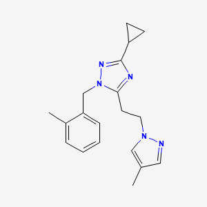 molecular formula C19H23N5 B5646902 3-cyclopropyl-1-(2-methylbenzyl)-5-[2-(4-methyl-1H-pyrazol-1-yl)ethyl]-1H-1,2,4-triazole 