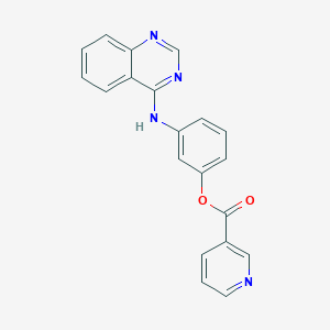 molecular formula C20H14N4O2 B5646908 3-(4-quinazolinylamino)phenyl nicotinate 