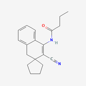 molecular formula C19H22N2O B5646940 N-(3'-cyano-1'H-spiro[cyclopentane-1,2'-naphthalen]-4'-yl)butanamide 