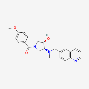 molecular formula C23H25N3O3 B5646941 (3S*,4S*)-1-(4-methoxybenzoyl)-4-[methyl(6-quinolinylmethyl)amino]-3-pyrrolidinol 