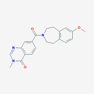 molecular formula C21H21N3O3 B5646951 7-[(7-methoxy-1,2,4,5-tetrahydro-3H-3-benzazepin-3-yl)carbonyl]-3-methylquinazolin-4(3H)-one 