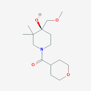 molecular formula C15H27NO4 B5646976 (4S)-4-(methoxymethyl)-3,3-dimethyl-1-(tetrahydro-2H-pyran-4-ylcarbonyl)-4-piperidinol 