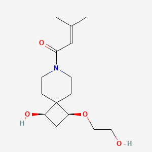 molecular formula C15H25NO4 B5646988 (1R*,3S*)-3-(2-hydroxyethoxy)-7-(3-methyl-2-butenoyl)-7-azaspiro[3.5]nonan-1-ol 