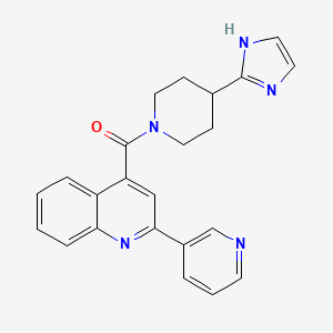 molecular formula C23H21N5O B5646999 4-{[4-(1H-imidazol-2-yl)piperidin-1-yl]carbonyl}-2-pyridin-3-ylquinoline 
