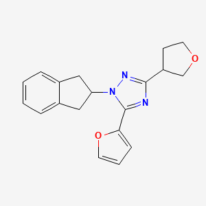 molecular formula C19H19N3O2 B5647001 1-(2,3-dihydro-1H-inden-2-yl)-5-(2-furyl)-3-(tetrahydrofuran-3-yl)-1H-1,2,4-triazole 