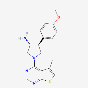 molecular formula C19H22N4OS B5647008 (3R*,4S*)-1-(5,6-dimethylthieno[2,3-d]pyrimidin-4-yl)-4-(4-methoxyphenyl)pyrrolidin-3-amine 