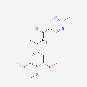 molecular formula C18H23N3O4 B5647016 2-ethyl-N-[1-(3,4,5-trimethoxyphenyl)ethyl]-5-pyrimidinecarboxamide 