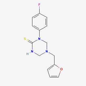 molecular formula C14H14FN3OS B5647026 1-(4-fluorophenyl)-5-(2-furylmethyl)-1,3,5-triazinane-2-thione 
