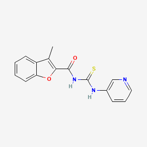 molecular formula C16H13N3O2S B5647034 3-methyl-N-[(3-pyridinylamino)carbonothioyl]-1-benzofuran-2-carboxamide 