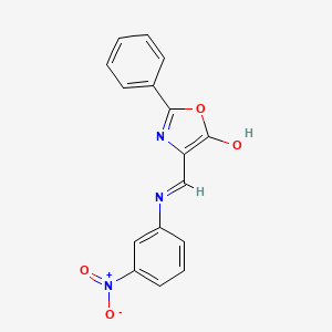 molecular formula C16H11N3O4 B5647038 4-{[(3-nitrophenyl)amino]methylene}-2-phenyl-1,3-oxazol-5(4H)-one 