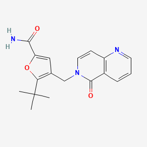 molecular formula C18H19N3O3 B5647050 5-tert-butyl-4-[(5-oxo-1,6-naphthyridin-6(5H)-yl)methyl]-2-furamide 
