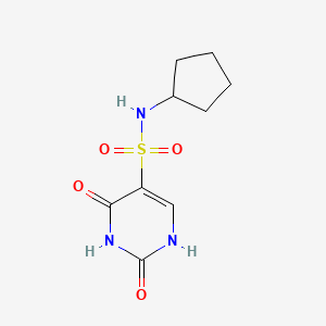 molecular formula C9H13N3O4S B5647051 N-cyclopentyl-2-hydroxy-6-oxo-1,6-dihydro-5-pyrimidinesulfonamide 