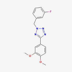 molecular formula C16H15FN4O2 B5647094 5-(3,4-dimethoxyphenyl)-2-(3-fluorobenzyl)-2H-tetrazole 
