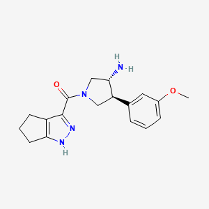 molecular formula C18H22N4O2 B5647102 (3R*,4S*)-4-(3-methoxyphenyl)-1-(1,4,5,6-tetrahydrocyclopenta[c]pyrazol-3-ylcarbonyl)pyrrolidin-3-amine 