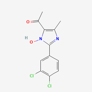 molecular formula C12H10Cl2N2O2 B5647115 1-[2-(3,4-dichlorophenyl)-1-hydroxy-4-methyl-1H-imidazol-5-yl]ethanone 
