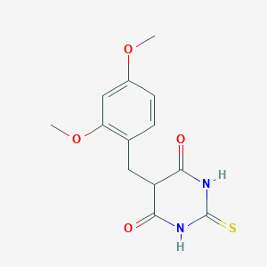 molecular formula C13H14N2O4S B5647139 5-(2,4-dimethoxybenzyl)-2-thioxodihydro-4,6(1H,5H)-pyrimidinedione CAS No. 5923-80-8