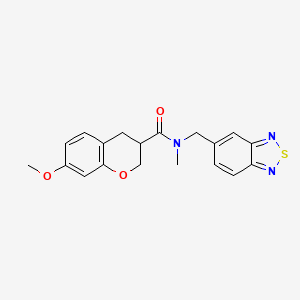 molecular formula C19H19N3O3S B5647149 N-(2,1,3-benzothiadiazol-5-ylmethyl)-7-methoxy-N-methylchromane-3-carboxamide 