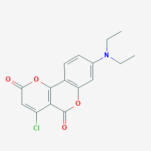 molecular formula C16H14ClNO4 B5647153 4-chloro-8-(diethylamino)-2H,5H-pyrano[3,2-c]chromene-2,5-dione 