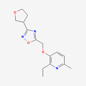 molecular formula C15H19N3O3 B5647180 2-ethyl-6-methyl-3-{[3-(tetrahydrofuran-3-yl)-1,2,4-oxadiazol-5-yl]methoxy}pyridine 