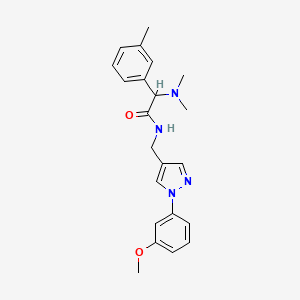 molecular formula C22H26N4O2 B5647191 2-(dimethylamino)-N-{[1-(3-methoxyphenyl)-1H-pyrazol-4-yl]methyl}-2-(3-methylphenyl)acetamide 