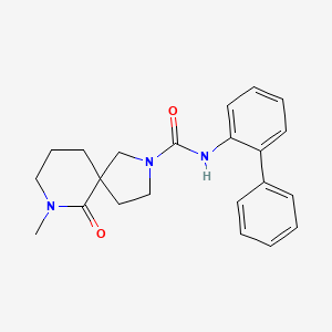 molecular formula C22H25N3O2 B5647240 N-biphenyl-2-yl-7-methyl-6-oxo-2,7-diazaspiro[4.5]decane-2-carboxamide 