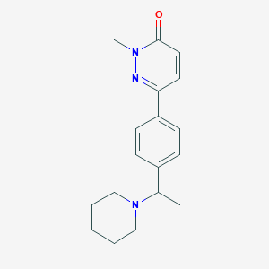 molecular formula C18H23N3O B5647256 2-methyl-6-[4-(1-piperidin-1-ylethyl)phenyl]pyridazin-3(2H)-one 
