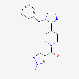 molecular formula C19H22N6O B5647271 3-[(2-{1-[(1-methyl-1H-pyrazol-4-yl)carbonyl]-4-piperidinyl}-1H-imidazol-1-yl)methyl]pyridine 