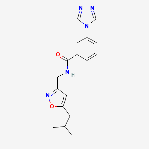 molecular formula C17H19N5O2 B5647277 N-[(5-isobutyl-3-isoxazolyl)methyl]-3-(4H-1,2,4-triazol-4-yl)benzamide 
