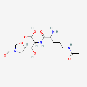 molecular formula C15H24N4O7 B564729 2-[(5-Acetamido-2-aminopentanoyl)amino]-3-hydroxy-3-(7-oxo-4-oxa-1-azabicyclo[3.2.0]heptan-3-yl)propanoic acid CAS No. 103059-97-8