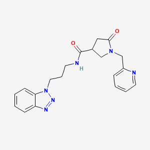 molecular formula C20H22N6O2 B5647294 N-[3-(1H-1,2,3-benzotriazol-1-yl)propyl]-5-oxo-1-(2-pyridinylmethyl)-3-pyrrolidinecarboxamide 