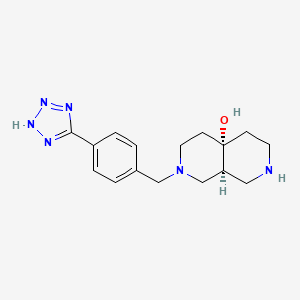 molecular formula C16H22N6O B5647306 rel-(4aS,8aS)-2-[4-(2H-tetrazol-5-yl)benzyl]octahydro-2,7-naphthyridin-4a(2H)-ol dihydrochloride 
