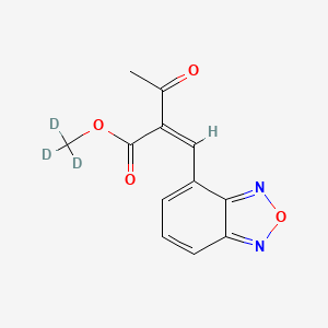 molecular formula C12H10N2O4 B564733 （顺/反）-2-(4-苯并呋喃甲亚甲基)-3-氧代-丁酸（甲基-d3）酯 CAS No. 1185237-60-8