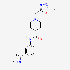 1-[(5-methyl-1,3,4-oxadiazol-2-yl)methyl]-N-[3-(1,3-thiazol-4-yl)phenyl]piperidine-4-carboxamide
