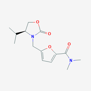 molecular formula C14H20N2O4 B5647346 5-{[(4S)-4-isopropyl-2-oxo-1,3-oxazolidin-3-yl]methyl}-N,N-dimethyl-2-furamide 