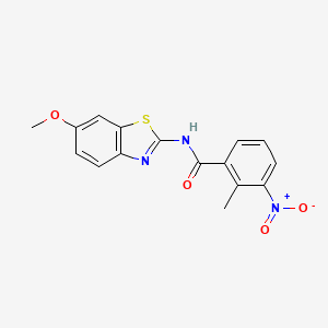 molecular formula C16H13N3O4S B5647358 N-(6-methoxy-1,3-benzothiazol-2-yl)-2-methyl-3-nitrobenzamide 